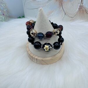 Large Beaded Bracelets with Floral design